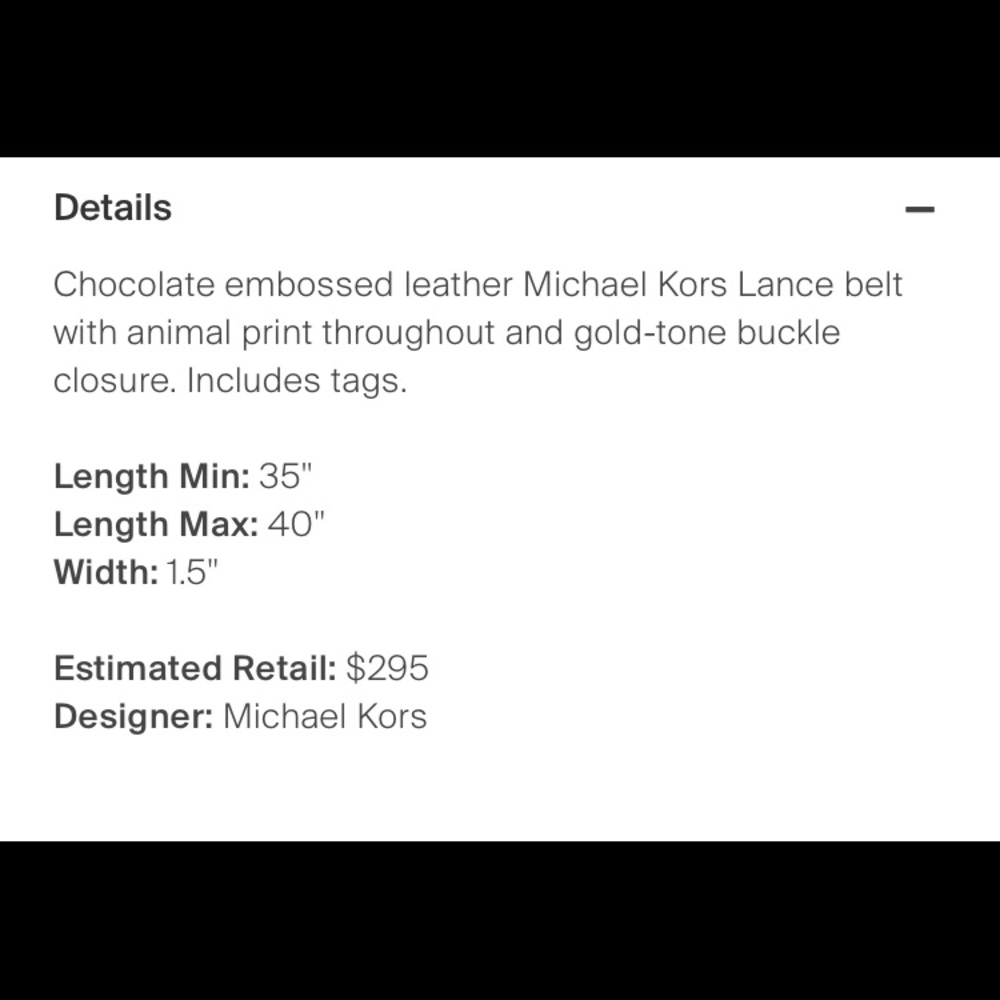 Michael Kors Lance  belt - Picture 3 of 7